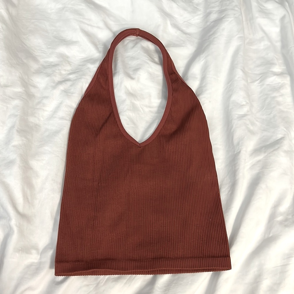 Urban Outfitters seamless halter top, size S, color burnt orange